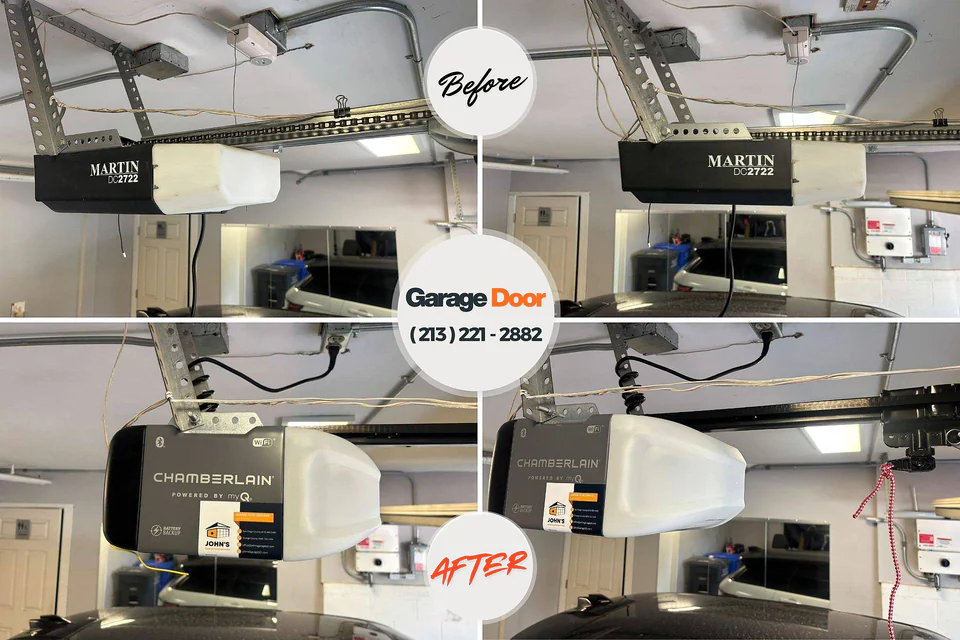 Before and after: garage door repair Reese, MI